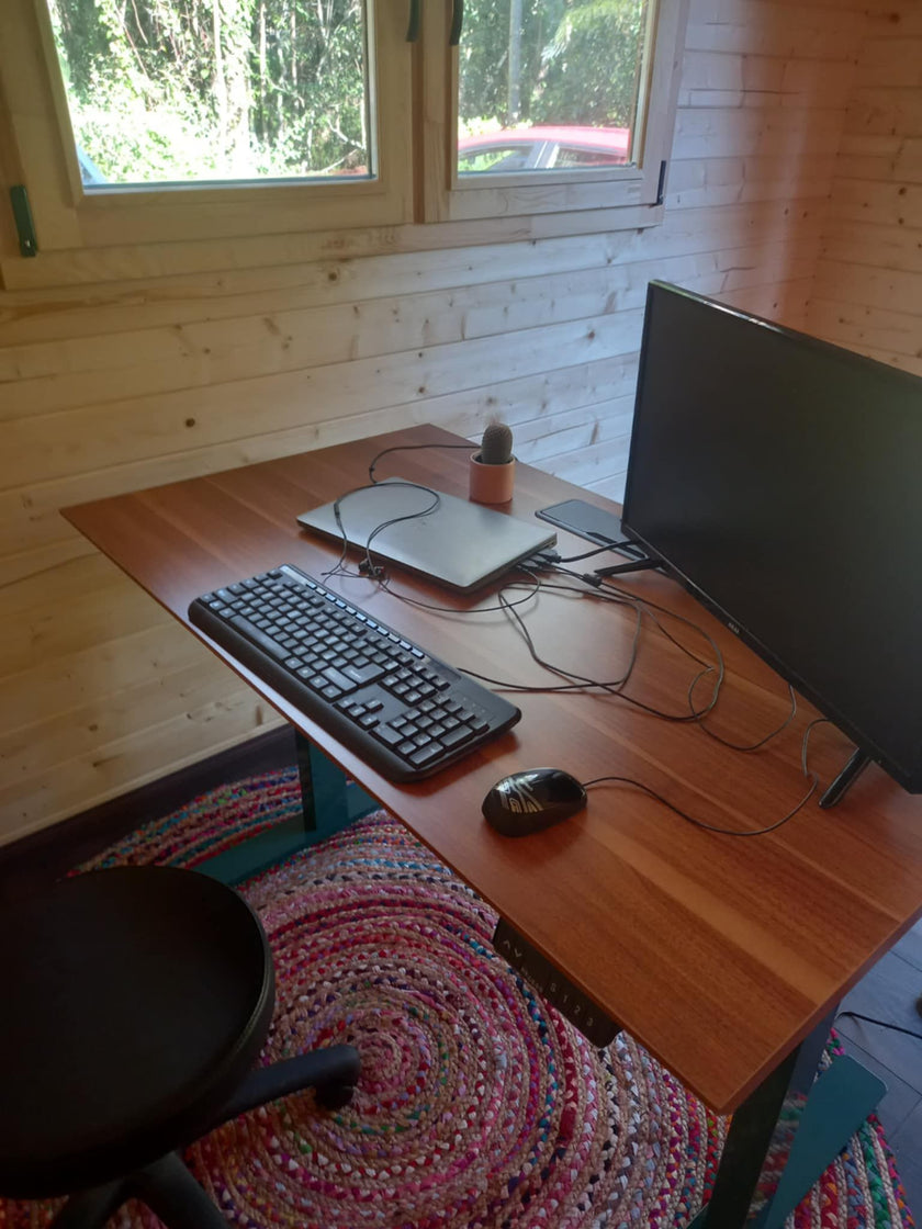 <p>"Love the desk. Looks great and easy to put together. So much better for my body to be able to stand up whilst working for a about half of the day. Thankyou"</p>