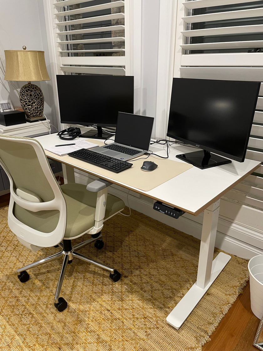 <p>“I purchased the Ergo Bundle along with the cable tray to keep my cords neat and secure. I am so impressed by the quality and sturdiness of it all. It is honestly one of the best investments I’ve made for my problem back while also looking great in my home office where I spend the majority of my day."</p>