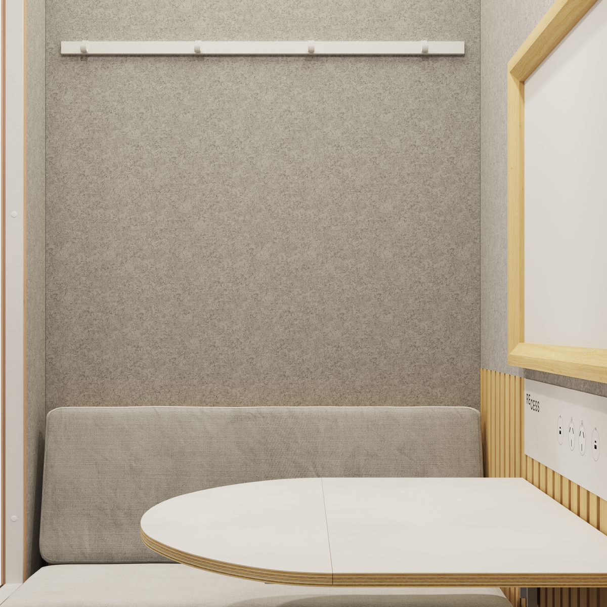 The Cove white meeting booth in a modern Australian office, showing soundproof meeting pod design