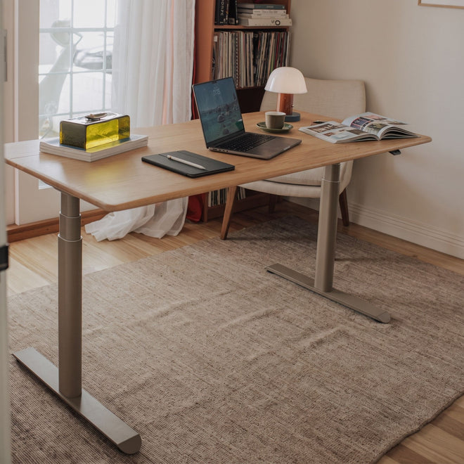 The Studio Standing Desk | Solid Oak Sit-Stand desk | Recess